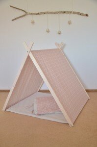Namiot teepee/ tipi rózowe trójkaty (1)